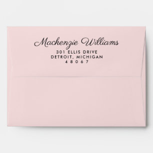 Elegant Pink Black Stripe Lined Wedding Envelope