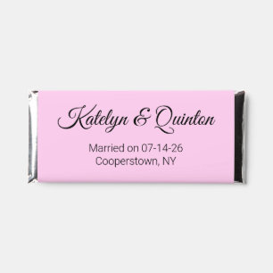 Elegant Pink & Black Wedding Hershey Bar Favors