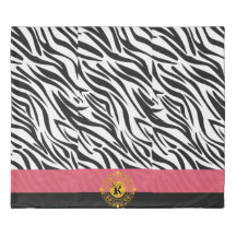 Elegant Pink Black White Zebra Stripes Duvet Cover