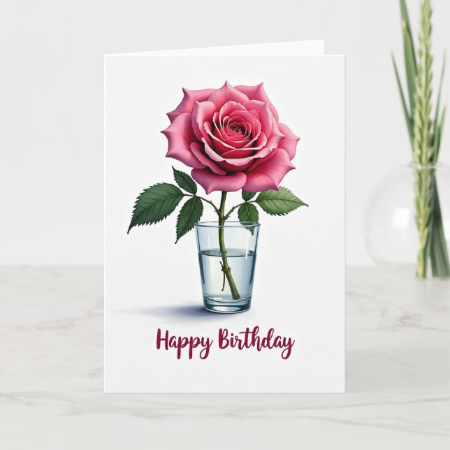 Elegant Pink Bloom Card (Front)