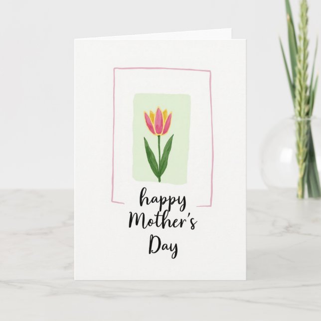 Elegant Pink Bloom Mothers Day Card (Front)
