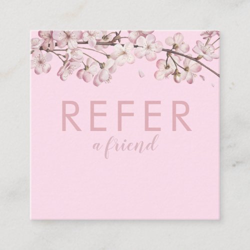 Elegant Pink Blossom Floral Referral Card