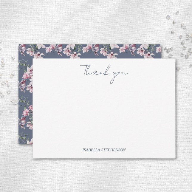 Elegant Pink Blossom Floral Thank You Card (Creator Uploaded)