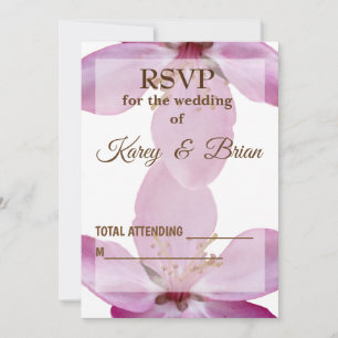 Elegant Pink Blossom RSVP Photo Card