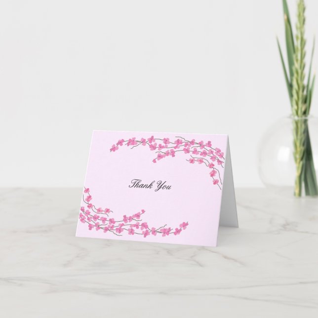 Elegant Pink Blossom Thank You (Front)