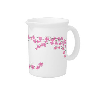 Elegant Pink Blossoms Beverage Pitcher
