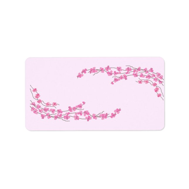Elegant Pink Blossoms Label (Front)