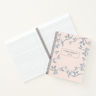 Elegant Pink & blue French toile Journal