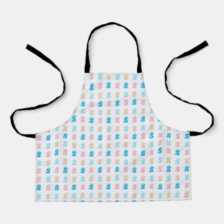 Elegant Pink Blue Monogrammed Fun Letter Pattern