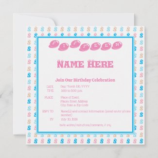 Elegant Pink Blue Monogrammed Fun Letter Pattern
