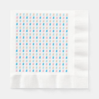 Elegant Pink Blue Monogrammed Fun Letter Pattern