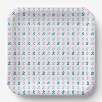 Elegant Pink Blue Monogrammed Fun Letter Pattern