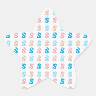 Elegant Pink Blue Monogrammed Fun Letter Pattern