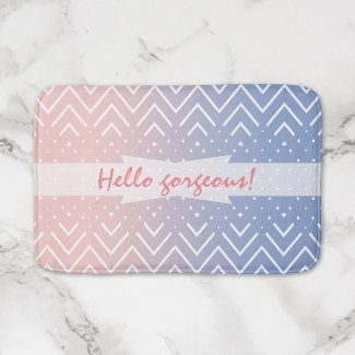 Elegant Pink Blue pastel Chevron Hello Gorgeous