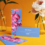 Elegant pink blue vintage floral art illustration mini business card<br><div class="desc">Elegant pink blue vintage floral art illustration</div>
