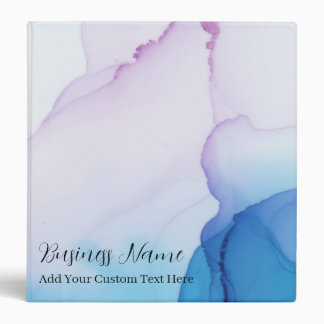Elegant Pink & Blue Watercolor Professional 3 Ring Binder