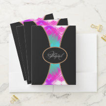 Elegant Pink Blue White Geometric Personalized