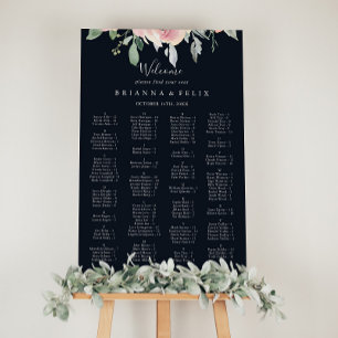 Elegant Pink Blush Alphabetical Seating Chart