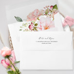 Elegant Pink, Blush and Rose Gold Wedding  Envelope<br><div class="desc">Showcase your invitations with this beautiful wedding envelope! Surprise your guests as they open the envelope with delicate watercolor floral detail inside. Flowers in an attractive blend of pink, blush pink, and rose gold details. Some dainty elements in faux rose gold foil print. Option to add return details on the...</div>