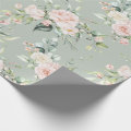 Elegant Pink Blush Eucalyptus Sage Green Wrapping Paper | Zazzle