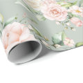 Elegant Pink Blush Eucalyptus Sage Green Wrapping Paper | Zazzle