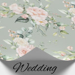Elegant Pink Blush Eucalyptus Sage Green  Wrapping Paper<br><div class="desc">Gorgeous pink and blush colored flowers with greenery accents along with some pretty eucalyptus on a sage green background.  So pretty for bridal shower or wedding or any occasion.  Just gorgeous and so elegant.</div>