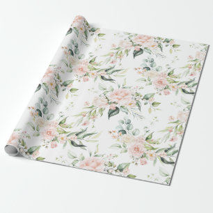 Elegant Pink Blush Eucalyptus Wrapping Paper