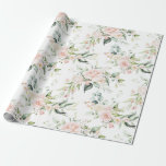 Elegant Pink Blush Eucalyptus Wrapping Wrapping Paper<br><div class="desc">Gorgeous pink and blush colored flowers with greenery accents along with some pretty eucalyptus on a clean white background.  So pretty for bridal shower or wedding or any occasion.  Just gorgeous and so elegant.</div>