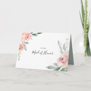 Flower Girl Proposal Card w/ Modern Flowers 0020 Printable Will You Be My Flower Girl Cards White Flower Will You Be My Flower Girl Card