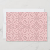 Elegant Pink Blush Floral Quinceanera Thank You Card (Back)