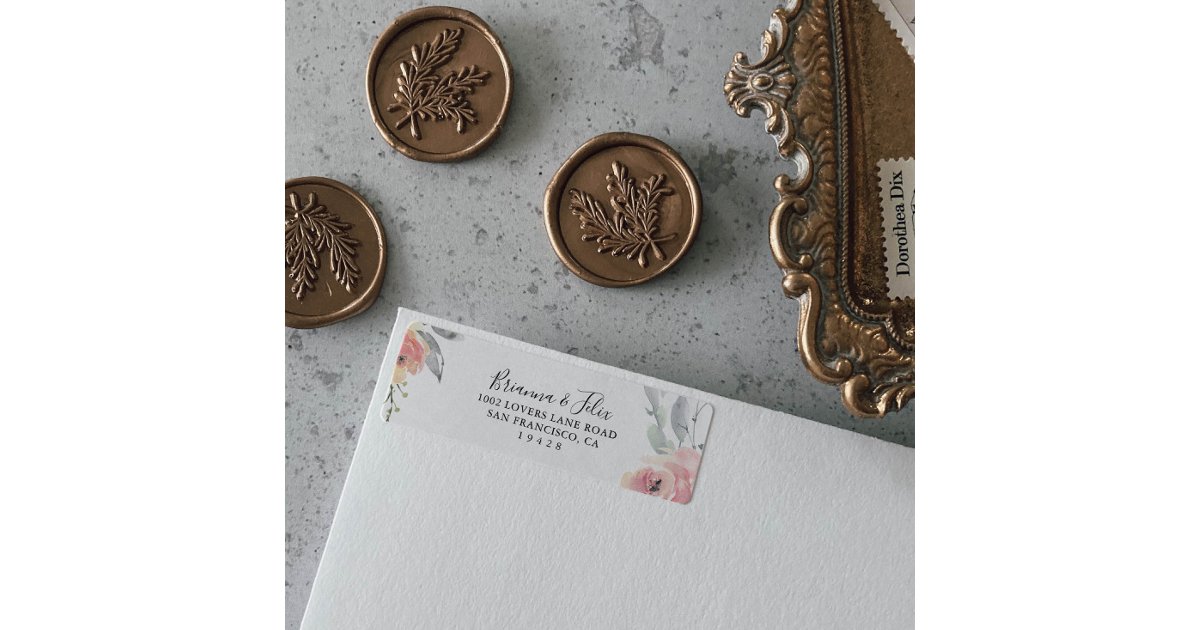 Elegant Pink Blush Floral Return Address Label | Zazzle