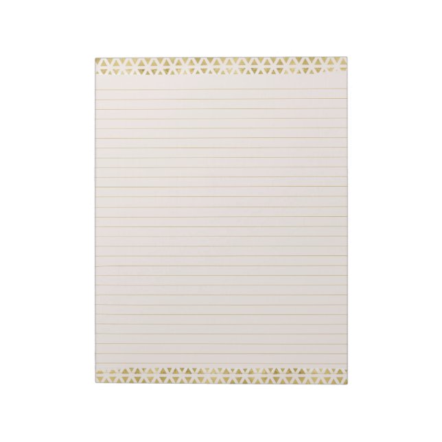 Elegant Pink Blush & Gold Lined Notepad (Rotated)