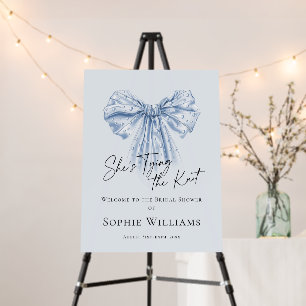 Elegant Pink Blush Hand Drawn Bow Bridal Shower Foam Board