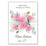 Elegant Pink Blush Hydrangea Wedding Escort Card