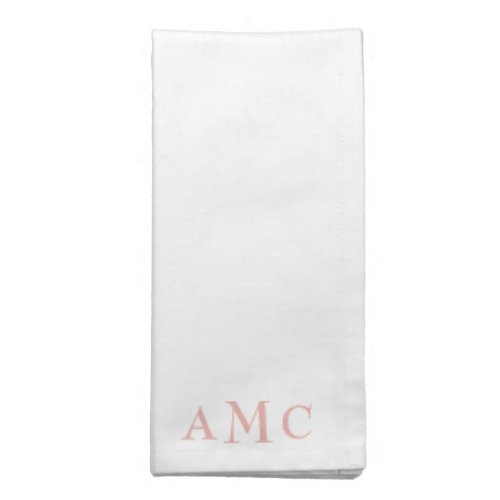 Elegant PinkBlush Monogram  Cloth Napkin