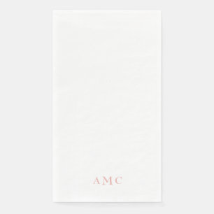 Elegant Pink/Blush Monogram Wedding Paper Guest Towels