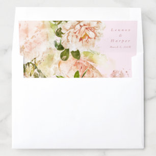 Elegant Pink Blush Rose Romance Wedding Envelope Liner