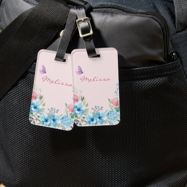 Elegant Pink Blush Spring Floral Luggage Tag (Creator Uploaded)