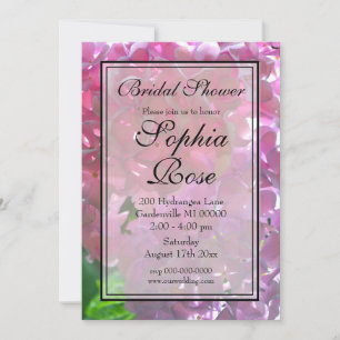 Elegant pink boho florals flowers bridal shower invitation