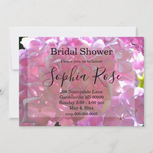 Elegant pink boho florals flowers bridal shower  invitation (Front)