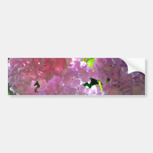 Elegant pink boho florals flowers hydrangeas bumper sticker
