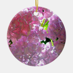 Elegant pink boho florals flowers hydrangeas ceramic ornament