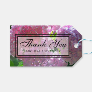 Elegant pink boho florals flowers hydrangeas gift tags