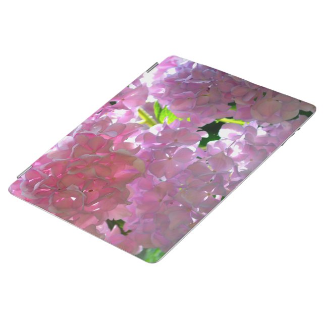 Elegant pink boho florals flowers hydrangeas iPad smart cover (Side)