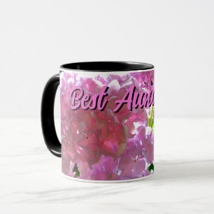 Elegant pink boho florals flowers hydrangeas mug