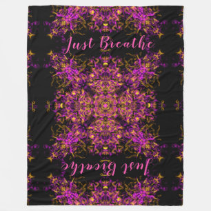 Elegant pink boho retro pattern fleece blanket