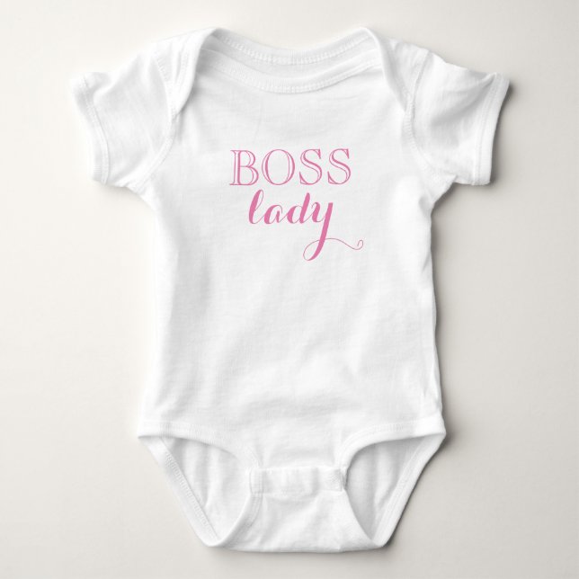 Elegant Pink Boss Lady Girl Baby Bodysuit (Front)