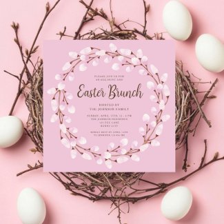 Elegant Pink Botanical Easter Brunch