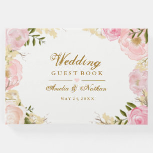 wedding guest books zazzle pink wedding guest books