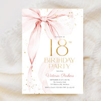 Elegant Pink Bow 18th Birthday